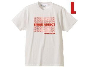 SPEED ADDICT… L/S T-shirt WHITE L/白ビンテージハーレーチョッパーバイクショベルヘッドアメカジ古着bellベル500txmchal50s60s70s80s90s