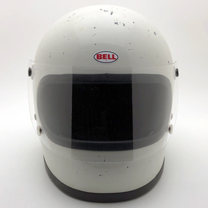 送料無料 BHVシールド付 BELL STAR WHITE 58cm/ベルスター白ビンテージヘルメット120オンロードフルフェイス族ヘル旧車カフェヘル60s70s