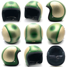 送料無料 Dead Stock 新品 箱付 SHOEI FANCY D-3 GREEN × GOLD 60cm/ショウエイd3緑ビンテージヘルメットhondakawasakiyamahasuzuki60s70s_画像2