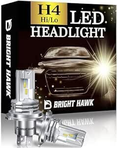 【自動車技術者監修】H4 LEDヘッドライト 車検対応 取付簡単 6500K【高輝度チップ改良】BRIGHT HAWK 国内メーカ