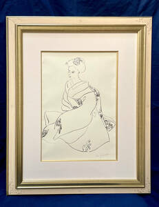 Art hand Auction ◆ Единственный в своем роде [подлинный] рисунок пером Пьера Бонкомпена Майко, с автографом художника, Франция, произведение искусства, Рисование, другие