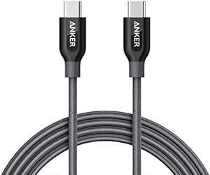 Anker PowerLine+ USB-C & USB-C 2.0 ケーブル (1.8m グレー) 【USB PD】 Galax