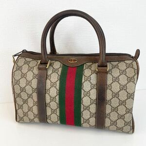 GUCCI グッチ ハンドバッグ レザー ミニボストンバッグ GG柄 シェリーライン オールドグッチ PVC ヴィンテージ Z248