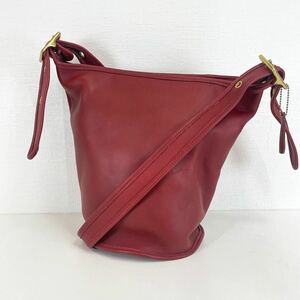 COACH Old Coach leather shoulder bag red red color Z291
