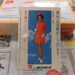 ③当時物 日本国内航空 未使用郵便はがき 昭和４５年 盛夏  暑中お見舞い申し上げます  夏を飛ぶマリーゴールド コレクションの画像5