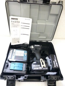 【35834】◆電動工具 makita/マキタ 充電式インパクトドライバ 18V TD173DRGXB ブラック バッテリー2個 充電器 ケース◆