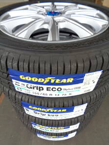 A89 新品未使用在庫処分　155/65R14+アルミホイール　14×4.5J　100-4H　45　サマー軽自動車用　4本セット 