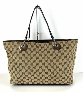 【STK4891】 GUCCI グッチ エクリプス GGキャンバス ハンドバック トートバック レザー ベージュ 120888・204991 バック