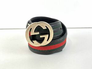 【ST96】 GUCCI グッチ ベルト シェリーライン インターロッキング GG ゴールド金具 70・28・037・766・1371 レザー 服飾小物 ファッション