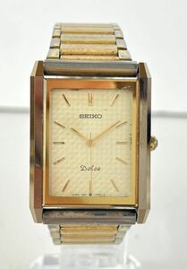 【HM1200】 SEIKO セイコー DoLce ドルチェ QZ クォーツ 7321-6170 ゴールド文字盤 レディース 腕時計 φ47.1 