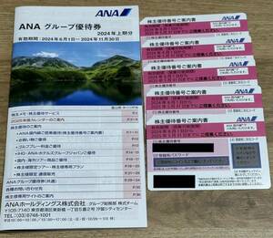 ANA 株主優待券 有効期間2025年5月31日 x 5枚 + ANAグループ優待券 2024年上期分【送料無料】