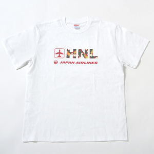 即決♪限定♪新品未使用♪JAL 日本航空 HNL ハワイ ホノルル Tシャツ ホワイト レッド Lサイズ アメニティグッズ