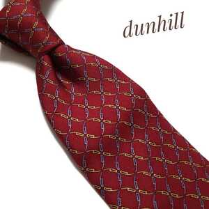 美品 1円 dunhill ダンヒル ネクタイ ハイブランド 赤系 レッド シルク 1380