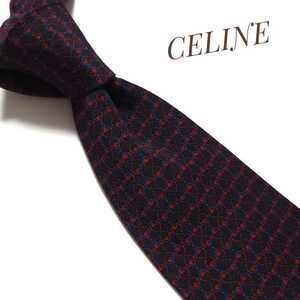 美品 1円 CELINE セリーヌ ネクタイ ハイブランド 赤 青 1395