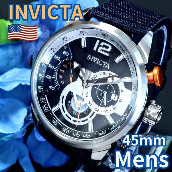 新品 INVICTA インビクタ 腕時計メンズ 濃紺 クロノグラフ 39655 アビエイター 重厚感ゴージャスおしゃれ 入手困難 USデザイン プレゼント