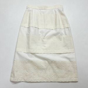 72 美品 miss ashida ミス アシダ 総柄 スカート 刺繍 コットン ナイロン 日本製 レディース 40502K