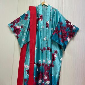 68. ограничение сон JUGUEMMjugem цветочный принт ... кимоно японская одежда с поясом оби размер 56 цветок принт сделано в Японии 40518L