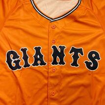 275 美品 GIANTS 読売ジャイアンツ ユニフォーム ベースボールシャツ 巨人軍 ロゴプリント NPB プロ野球 baseball オレンジ 40514K_画像3