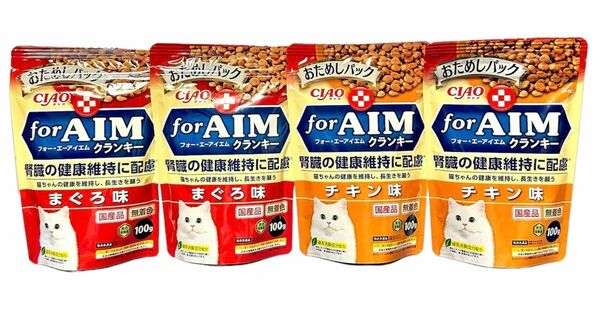 いなば forAIMクランキーおためしパック まぐろ&チキン味 100g×4袋