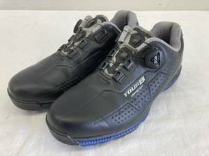 **[USED] Bridgestone туфли для гольфа ZSP-BITER TOURB 25cm SHG900 чёрный × синий dial тип Zero шиповки 80 размер 