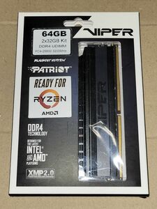 Patriot Memory Viper4 Blackout Series DDR4 3200MHz 64GB(2x32GB) 