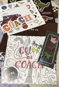 coach コーチ　シール ステッカー クリアファイル　ピンバッジ　ぬりえ　ポストカード　色鉛筆