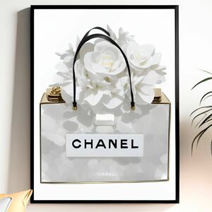 G152 アートポスター インテリア CHANEL シャネル シルバー 白