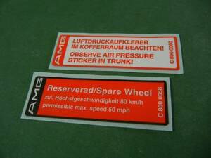  Benz AMG W124 W126 spare tire sticker new goods 2 pieces set 