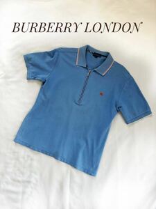 【1スタ】人気モデルBURBERRY BLUE LABEL Burberry バーバリー ブルーレーベル ジップポロシャツ【1円スタート】【1〜】【1円出品】古着