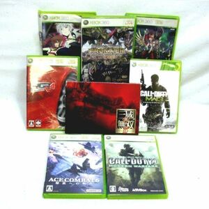 03082【ジャンク品】XBOX360 ゲームソフト各種8本セット 　ケース破損品に付きお得品！　真三國無双　旋光の輪舞等　