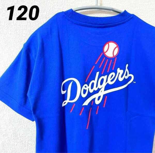 MLB ドジャース Tシャツ 半袖　大谷翔平　ブルー　バックプリント　120