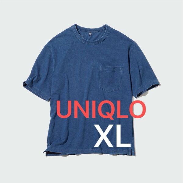 UNIQLO インディゴクルーネックTシャツ（半袖）