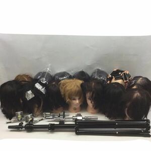 宝【引取可】ウィッグ 練習用 国家試験用含む ヘッドマネキン カットマネキン ヘアマネキン 美容師 スタンド付