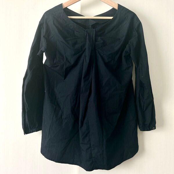 美品 earth music&ecology 胸元ツイストブラウス シャツ フリーサイズS M L