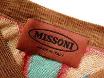 MISSONI ミッソーニ 総柄 Vネック ニットプルオーバーカットソー 48_画像4