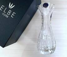 ★未使用 美品★ エルベ ELBE crystal クリスタルガラス フラワーベース 花瓶 花器 ドイツ MADE IN GERMANY_画像1