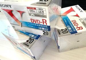 ★未開封品 美品★ SONY DVD-R 20枚×3パック＝計60枚 ビデオ用 120分 16倍速 CPRM対応ディスク ソニー 