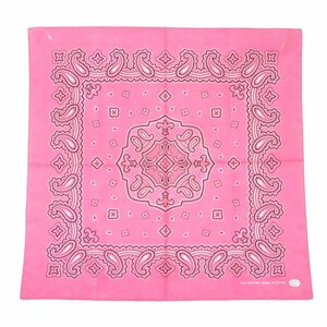 バンダナ 1枚 ピンク ペイズリー 全9色 日本製 約53cm×53cm コットン ハンカチ ポケットチーフ 綿100% 三角巾 ペット カチューシャ