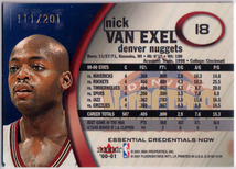 Nick Van Exel NBA 2000-2001 Fleer E-X Essential Credentials NOW #18 201枚限定_画像2