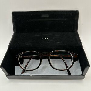 q337 美品 JINS ジンズ MCF-15S-074A 86 ボストン型 ブラウンデミ　眼鏡　メガネフレーム