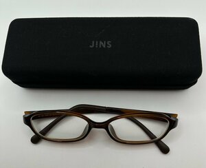q338 JINS ジンズ JRF-15A-239B 84 ブラウンデミ　眼鏡　メガネフレーム　ケース付き