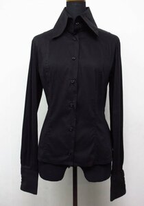 r5730　美品　IMPERIAL　レディースブラウス　　サイズS　黒色　イタリア製　　インペリアル　レディースシャツ　エレガンスアイテム