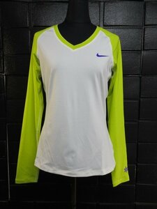 ｍ7322 タグ付き未使用保管品　ナイキ　NIKE PRO　レディース　トップス　スポーツ　Ｌサイズ　白×イエロー　DRI-FIT　STAY COOL