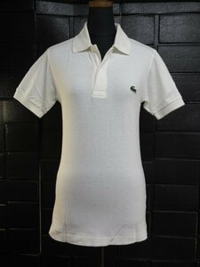 t9295　美品　ラコステ　ポロシャツ　レディース　半袖　綿100％　ホワイト　サイズ2　フランス製　CHEMISE LACOSTE