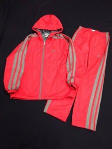 y3423 adidas 中綿ジャケット＆パンツセット　M/Sサイズ　CLIMA WARM　ウインドブレイカー　フーディ　JD2004　レッド　アディダス　