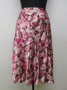 y7299 タグ付き未使用保管品 BANANA REPUBLIC スカート 2Pサイズ 総柄　バラ柄　ピンク　バナナリパブリック