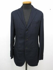 m6800 EDIFICEエディフィス　メンズジャケット　テーラード　日本製　薄手　ウール　46　ネイビー　裏地なし　テーラード　上着　紳士服