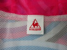 ｍ2277 極美品　ルコック　Le coq sportif　ジップアップ　パーカ　薄手　Ｍ　カラフル/ピンク・ブルー系　デサント　裏メッシュ　刺しゅう_画像4