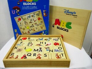 y1371tis knee ABC block Disney's WORLD OF ENGLISH 40 piece puzzle wooden English alphabet figure intellectual training 