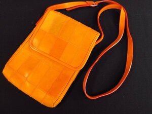 m5362 TRION by Glove Factoryto lion leather pochette /sakoshu etc. orange series ( mountain blow color series ) size approximately 15×2×23cm